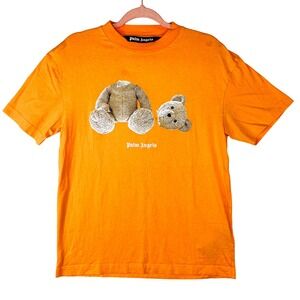Palm Angels Kill The Bear T-Shirt Orange Graphic Logo Tee Mens Large